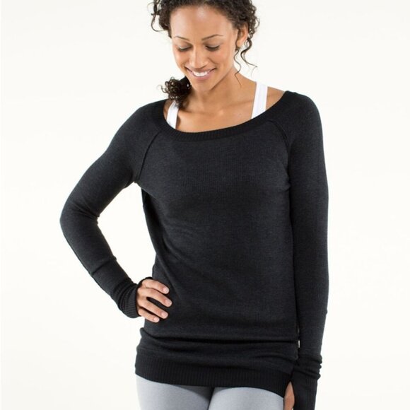 Lululemon - sz Large - Chai Time II Pullover in Black/Heathered Deep Coal - Picture 2 of 14